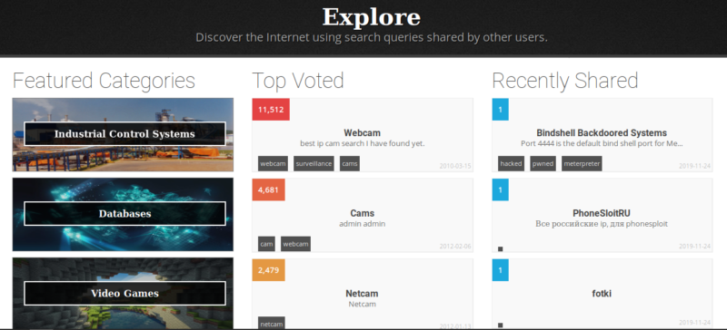 Shodan - Explore
