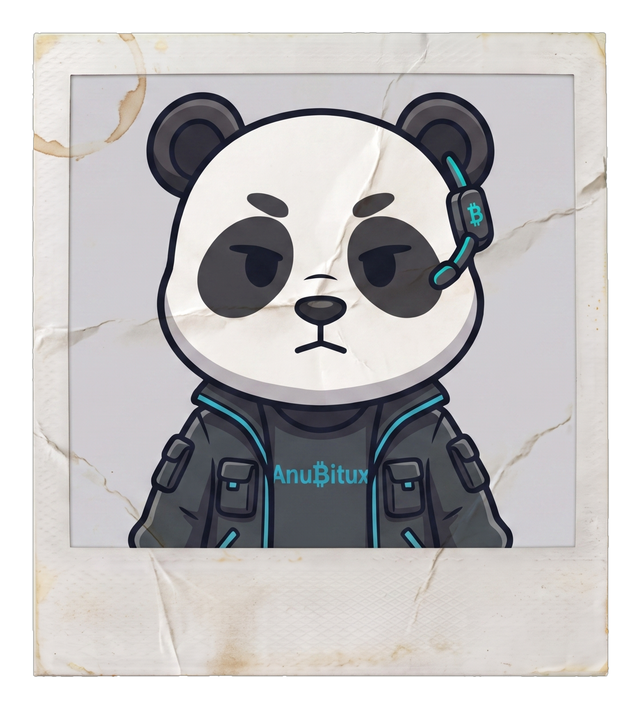 Polaroid avatar di Umberto Mister Serious - panda AnuBitux con completo tattico e cuffia